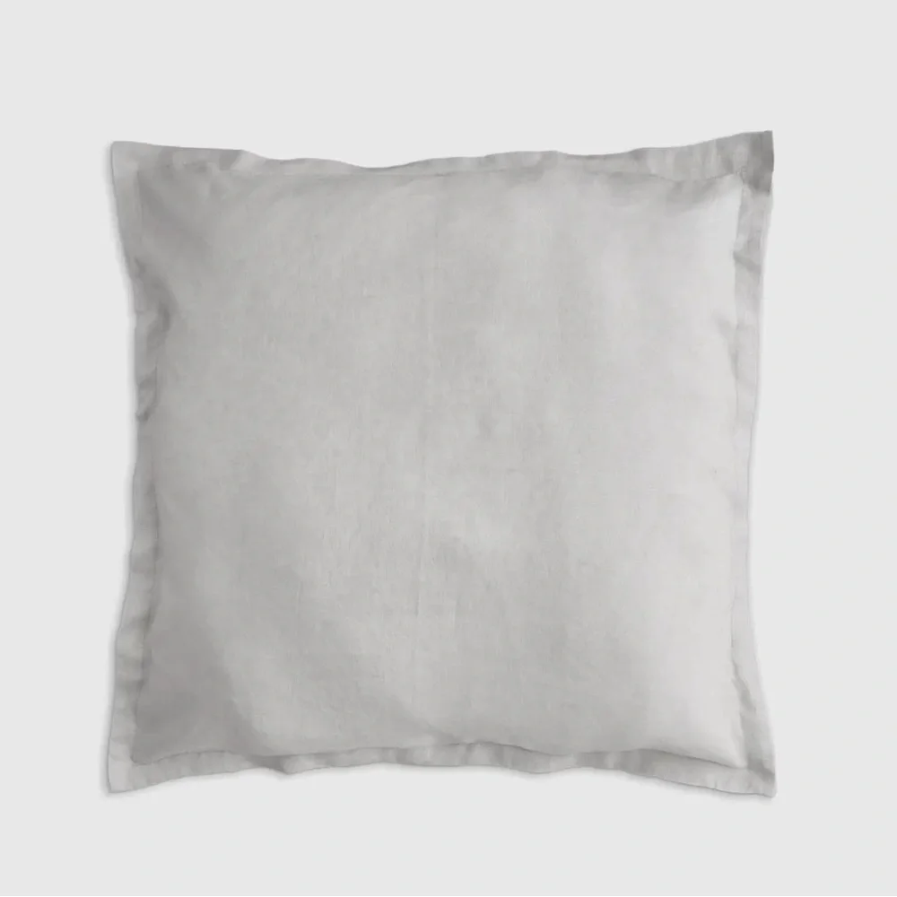 NWOT Quince European Linen Light Grey Euro Sham